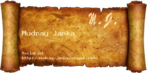 Mudray Janka névjegykártya